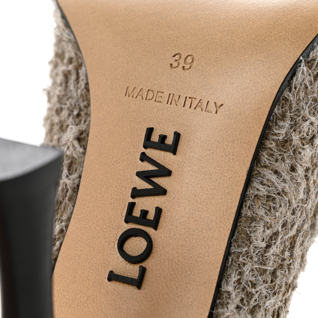 Loewe Brushed Suede Women's Comic 90mm Pumps 39 Khaki Green