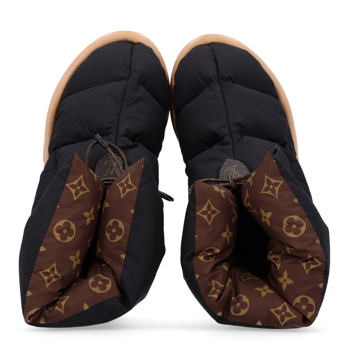 Louis Vuitton Nylon Monogram Women's Pillow Comfort Ankle Boots 37 Black