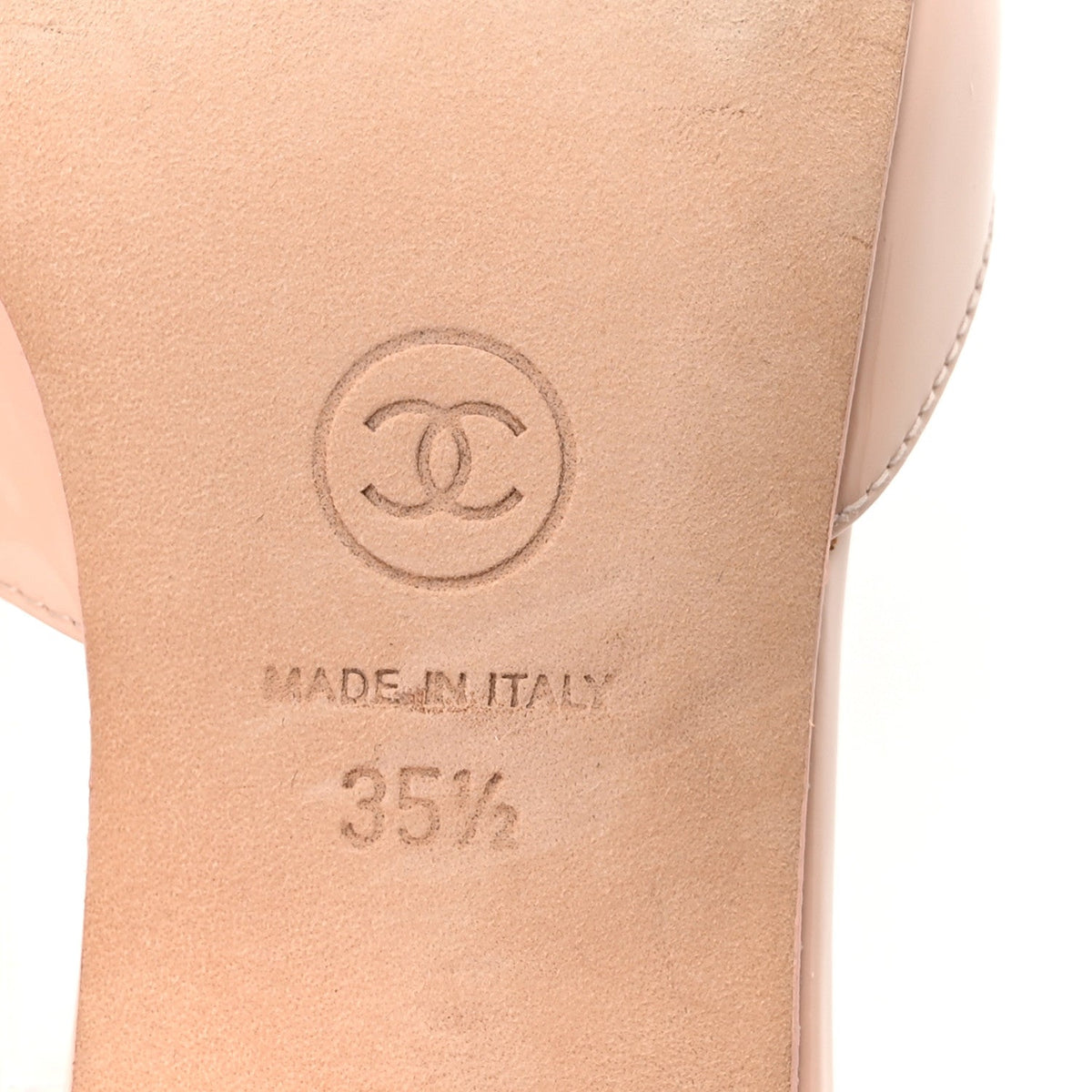 Chanel Patent Calfskin Women's Cap Toe Slingback Pumps 35.5 Light Pink
