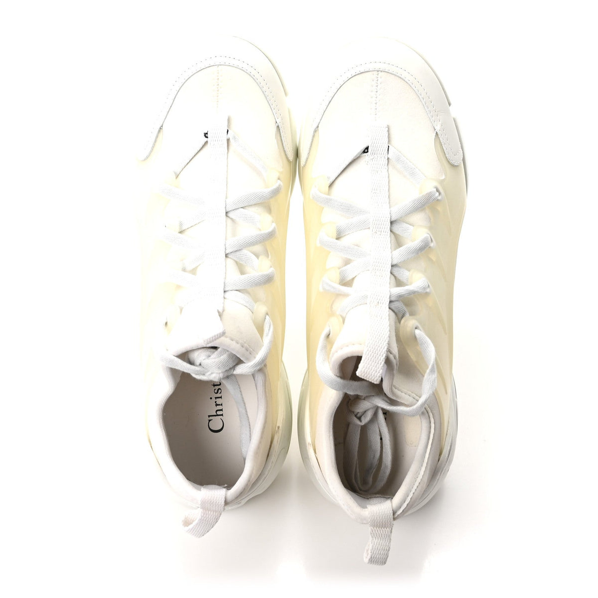 Christian Dior Technical Fabric Rubber Women's D-Connect Sneakers 37 White