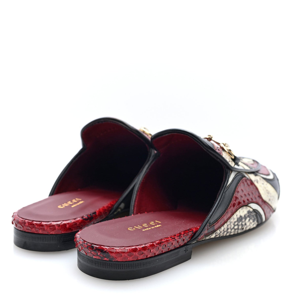 Gucci Snakeskin Women's Princetown Slippers 37.5 Multicolor