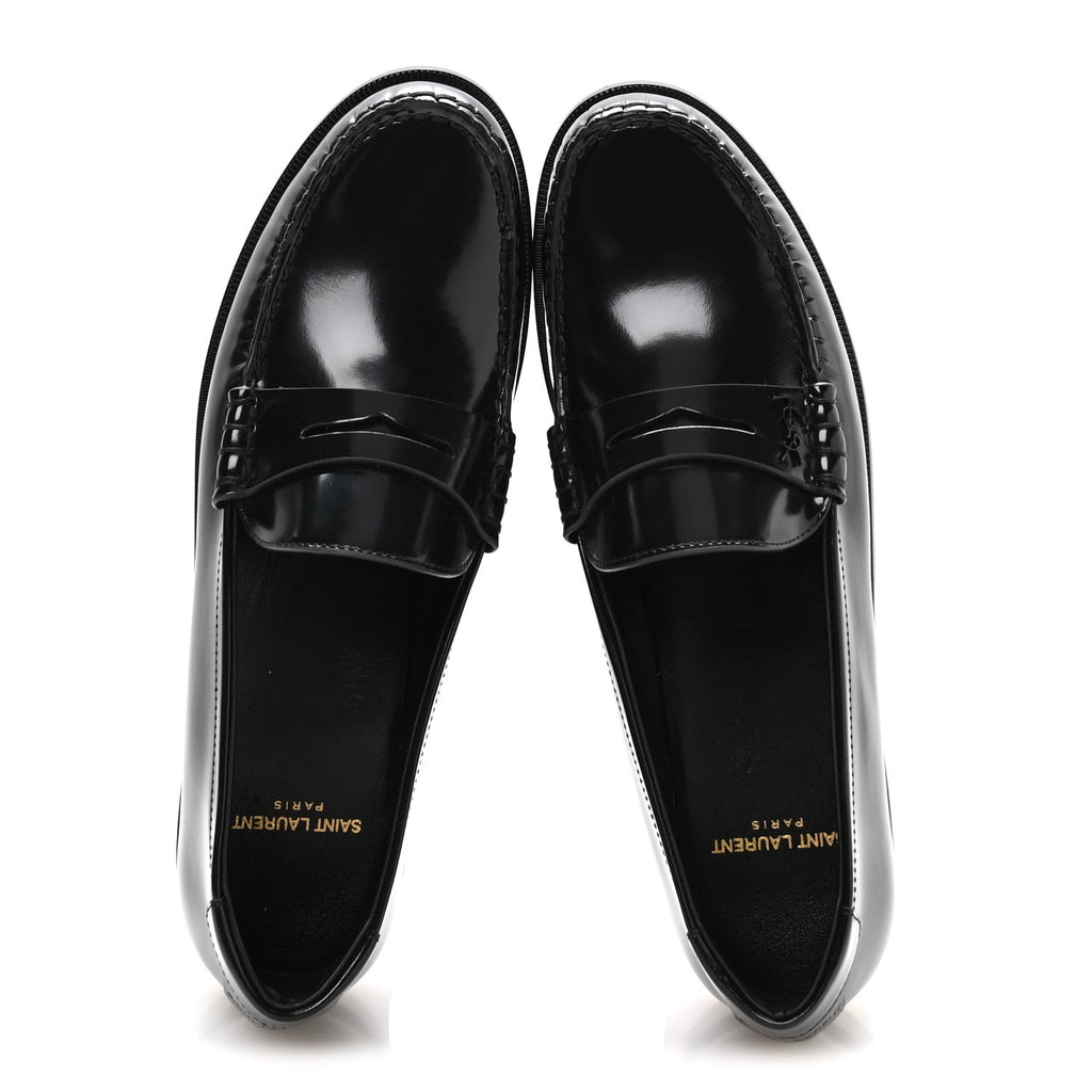 Saint Laurent Lux Calfskin Men's Le Loafer 15 Moccasins 40 Black
