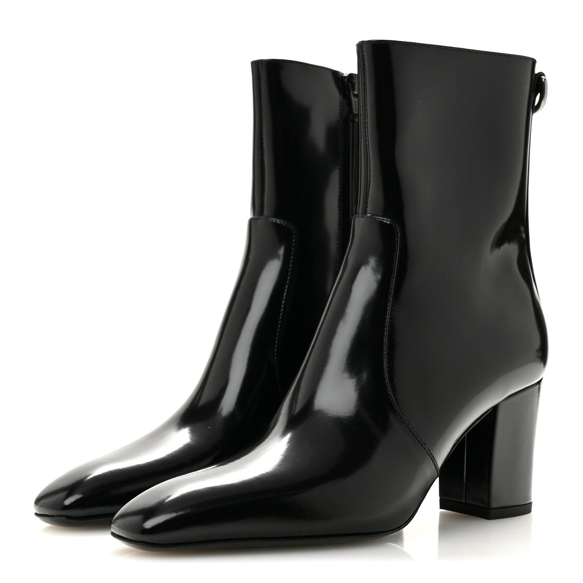 Saint Laurent Calfskin Women's Marilyn Betty 70 Ankle Zip Boots 35 Black