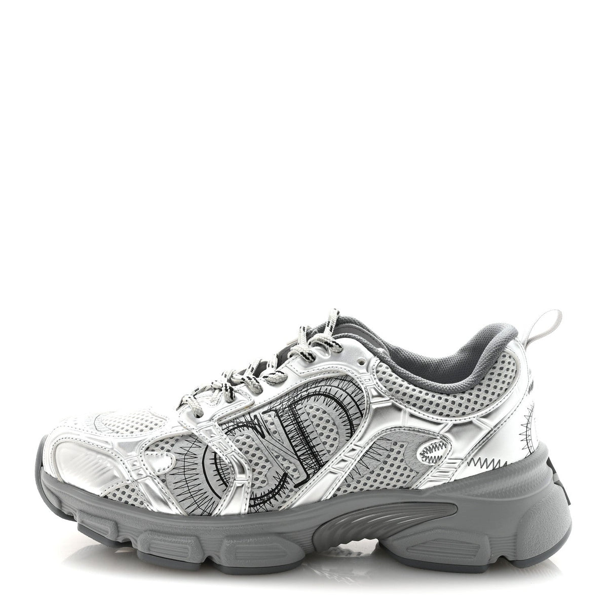 Christian Dior Technical Mesh Women's Dior Chrono Sneakers 38 Silver