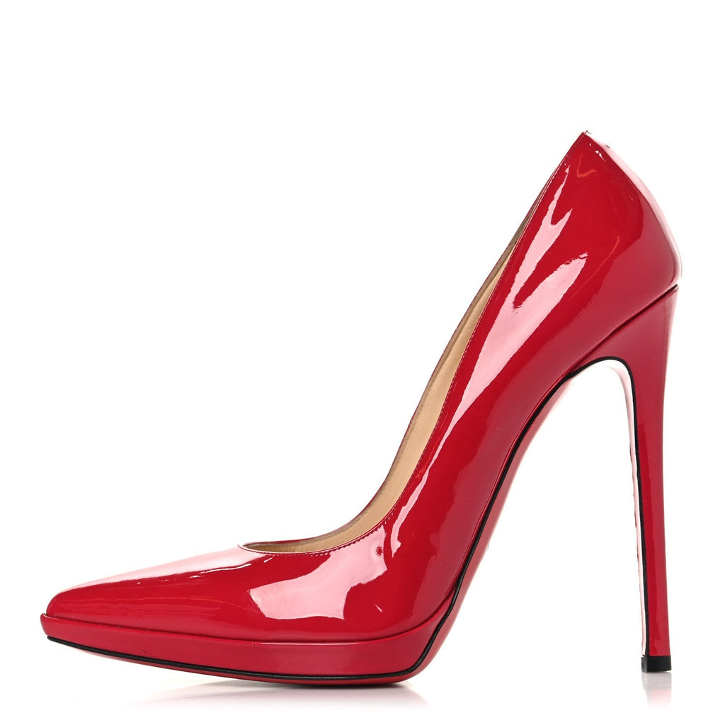 Christian Louboutin Patent Women's Pigalle Plato 120 Pumps 38.5 Hot Pink