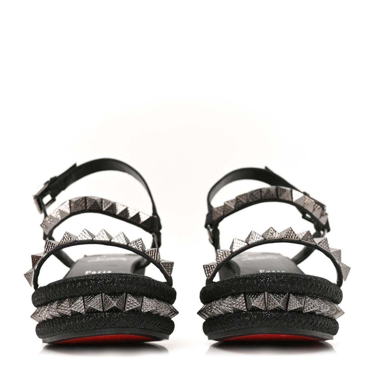 Christian Louboutin Nappa Women's Pyraclou 60 Platform Sandals 41 Black