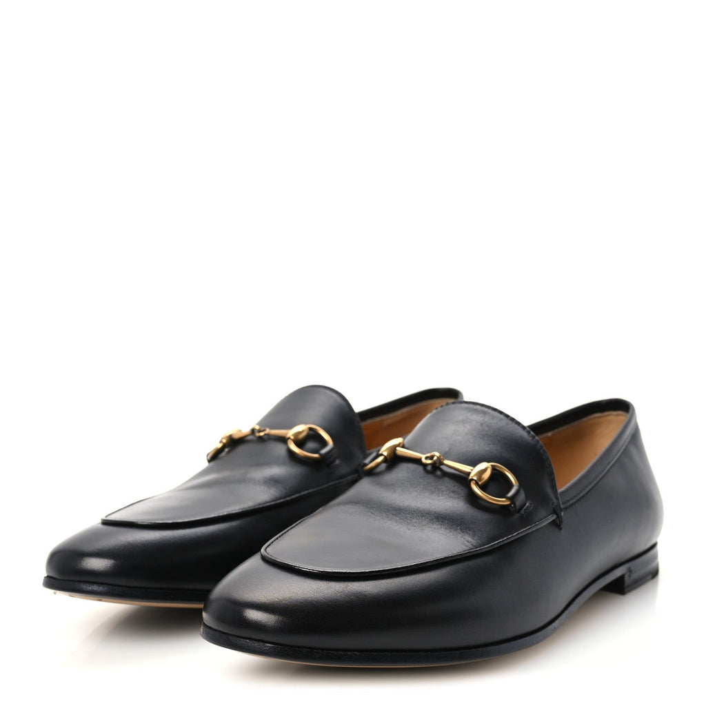 Gucci Calfskin Women's Jordaan Loafers 38.5 Black