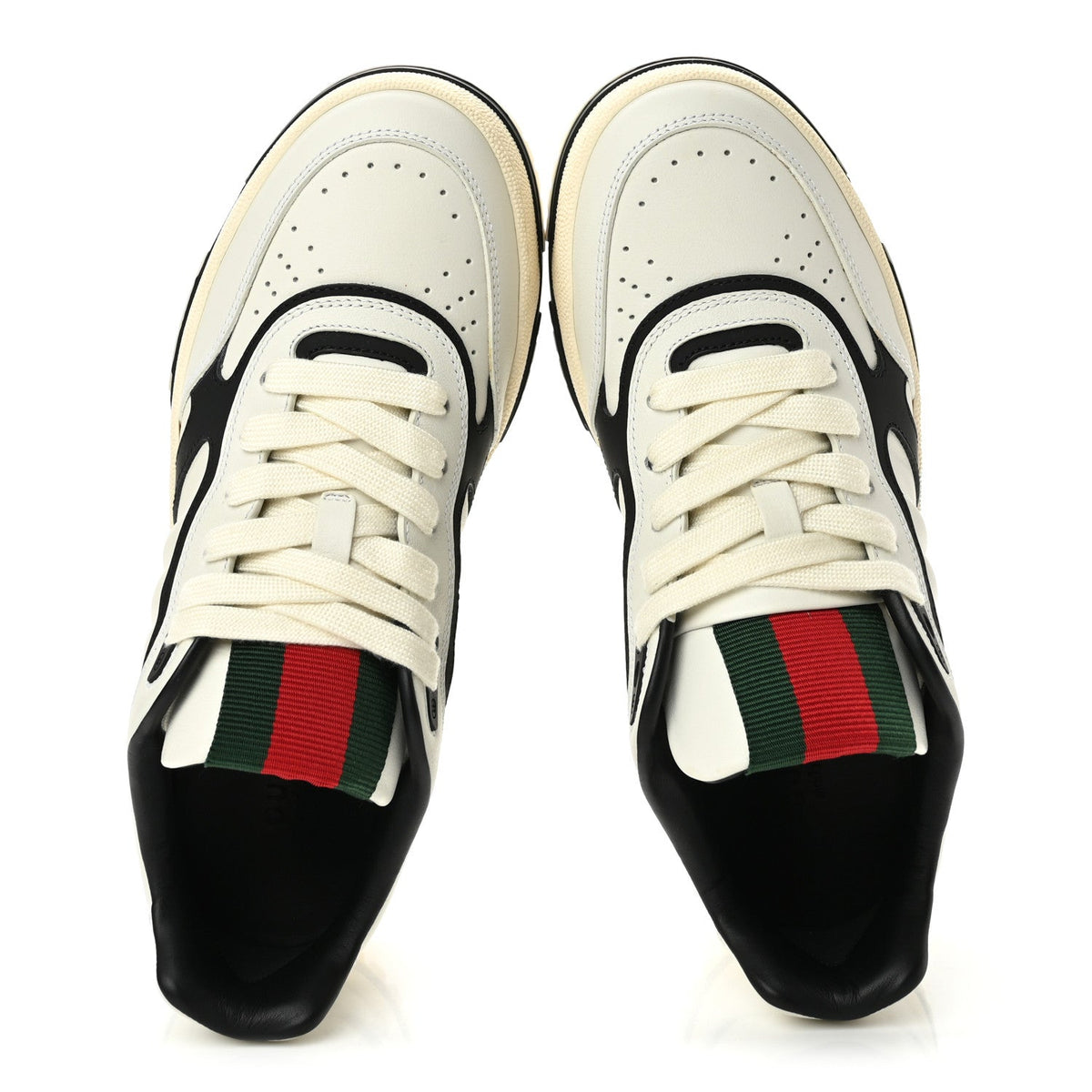 Gucci Calfskin Women's Re-Web Sneakers 37 Black White