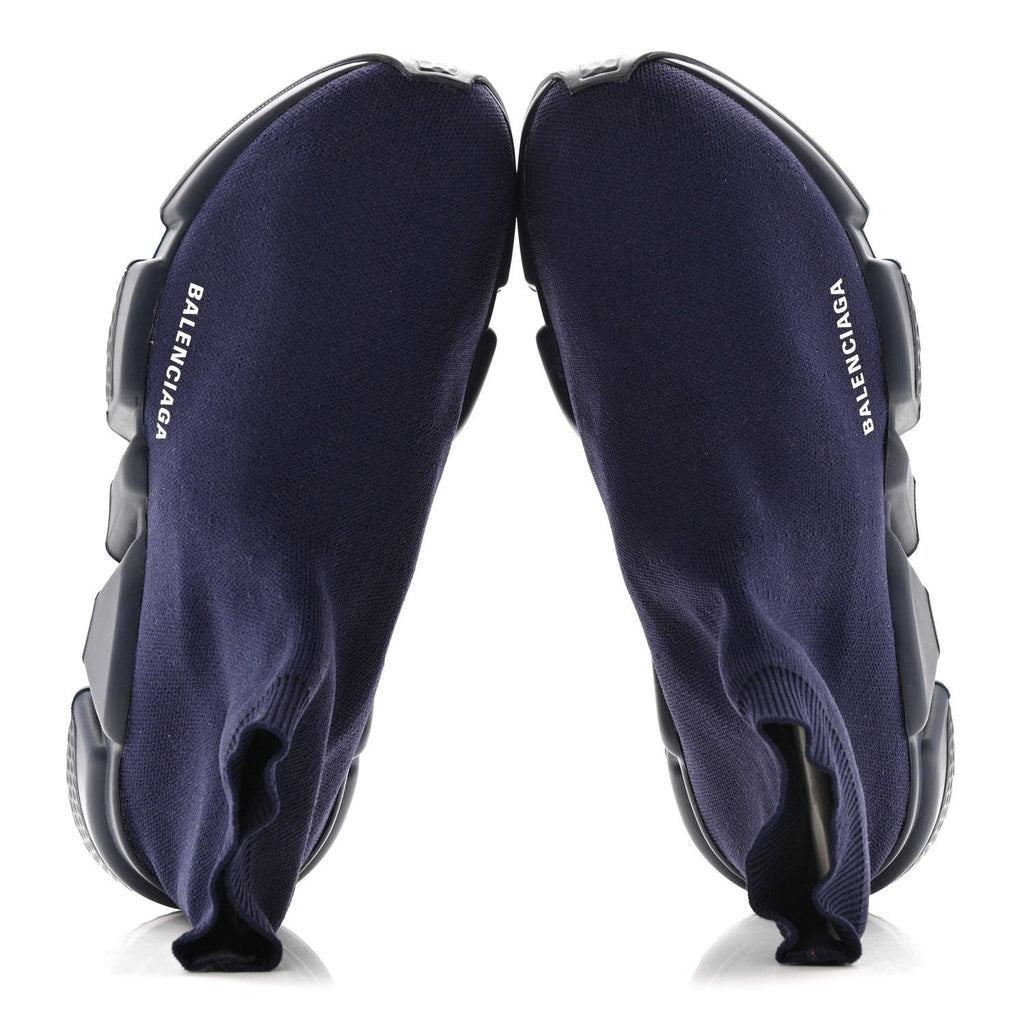 Balenciaga Neoprene Knit Men's Speed Sneakers 42 Bleu Marine