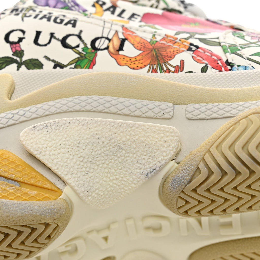 Balenciaga Fabric Women's Flora Triple S Sneakers Multicolor White