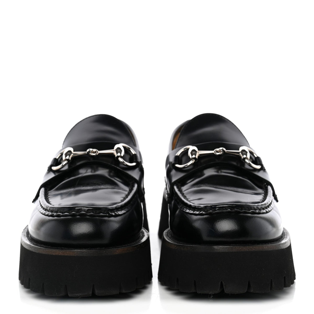 Gucci Cordovan Lux Horsebit 45mm Platform Women's Loafers Black
