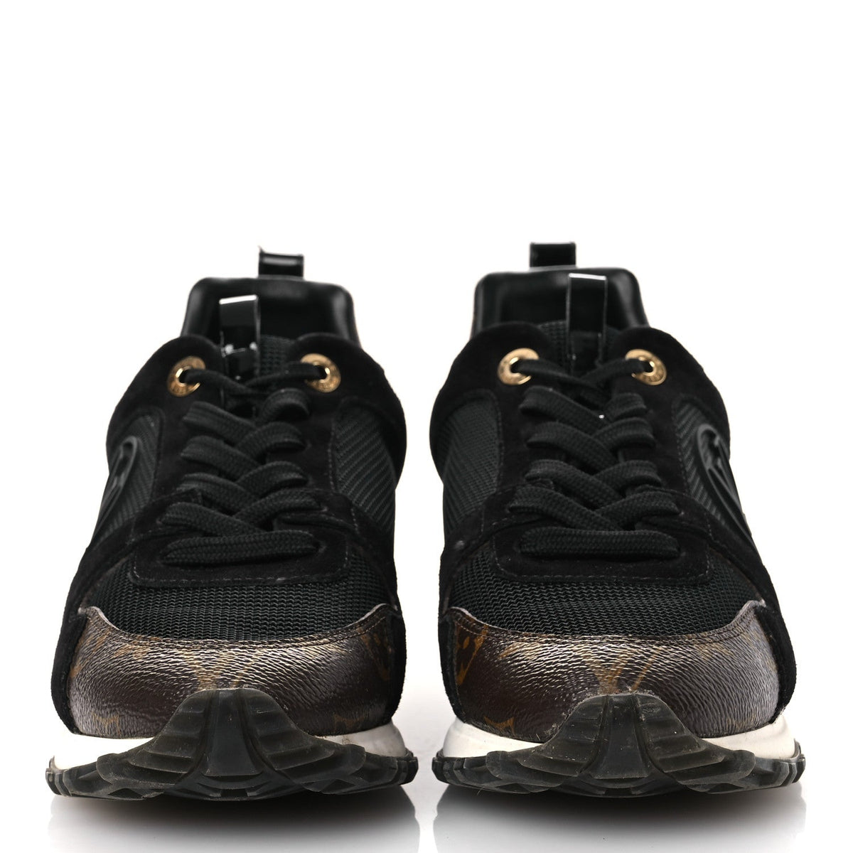 Louis Vuitton Suede Women's Monogram Run Away Sneakers 36.5 Black