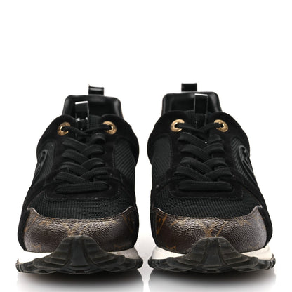 Louis Vuitton Suede Women's Monogram Run Away Sneakers 36.5 Black