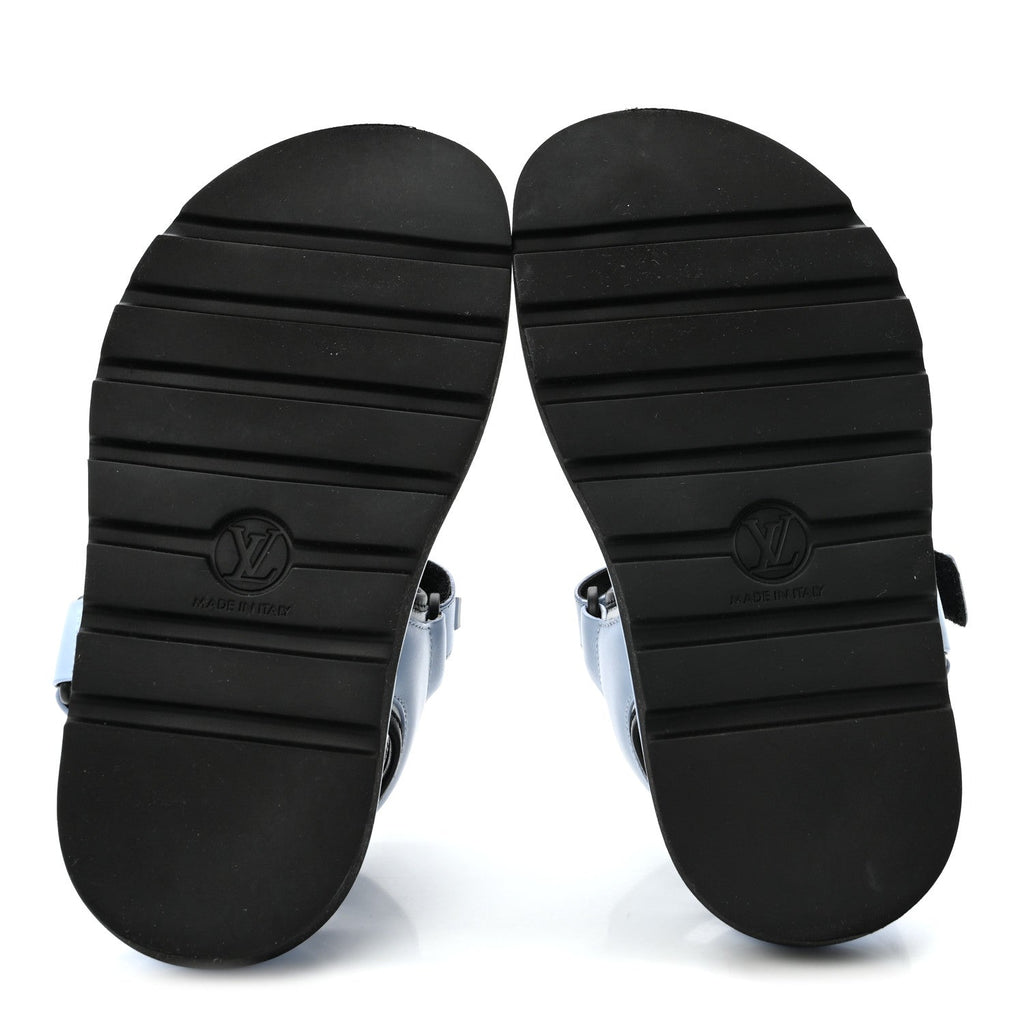 Louis Vuitton Calfskin Pool Pillow Flat Women's Comfort Sandals 36 Blue