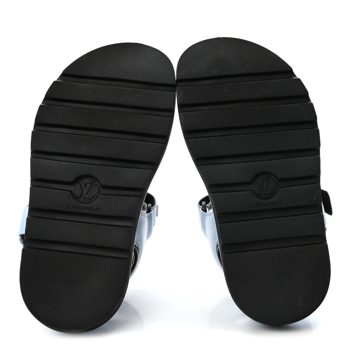 Louis Vuitton Calfskin Pool Pillow Flat Women's Comfort Sandals 36 Blue