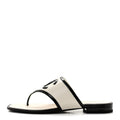 Lambskin Patent Calfskin CC Thong Sandals White Black