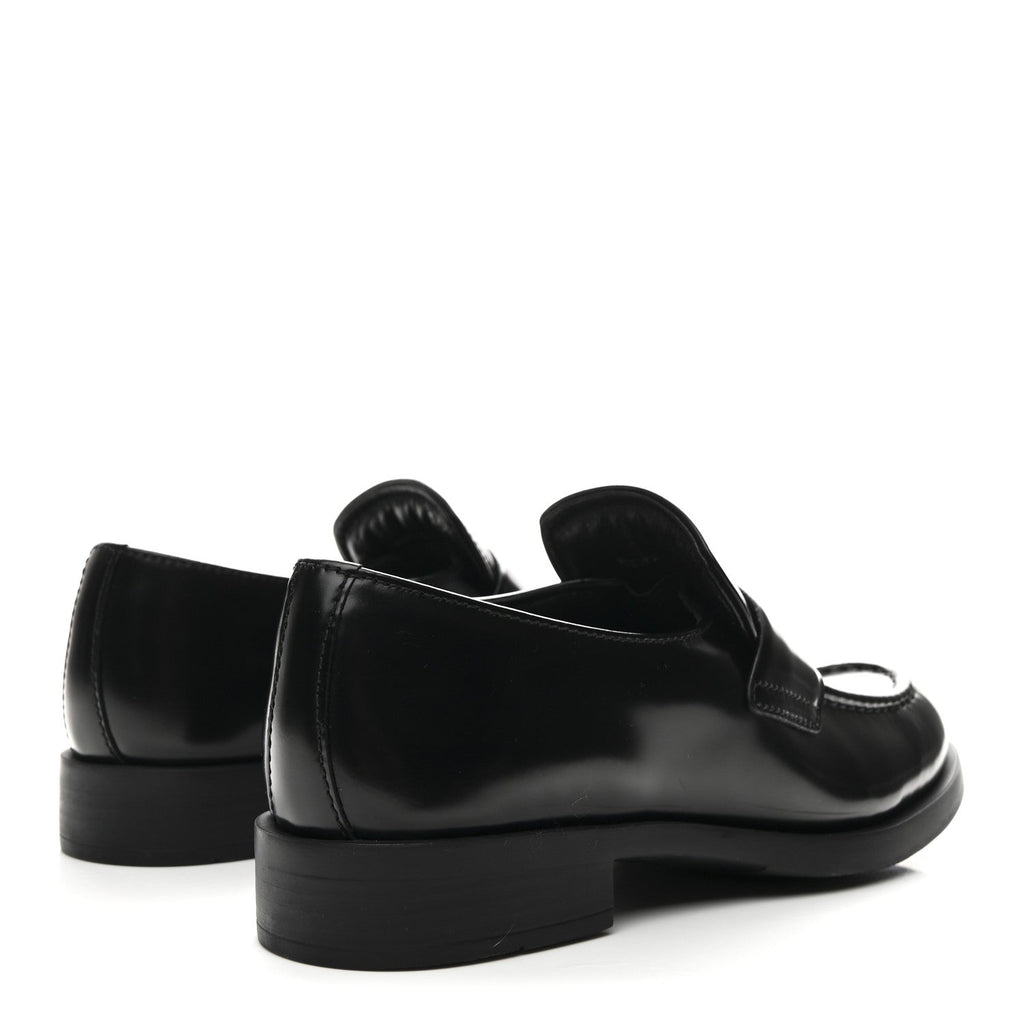 Prada Spazzolato Women's Loafers 37.5 Black