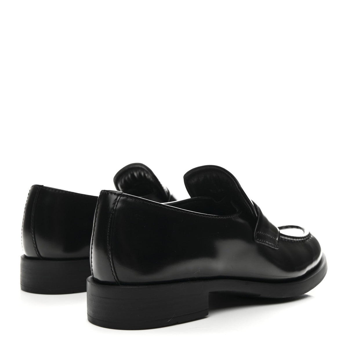 Prada Spazzolato Women's Loafers 37.5 Black