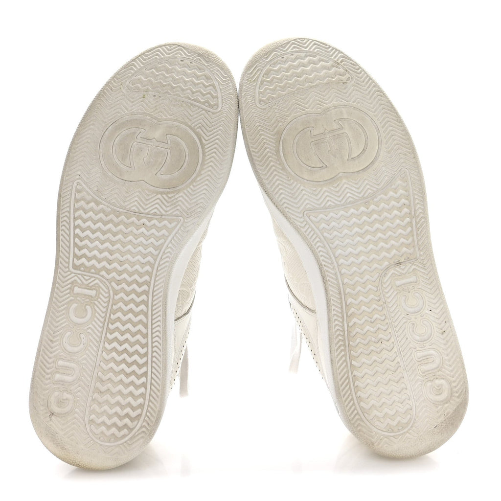 Gucci Calfskin Men's GG Tennis Interlocking G 55mm Sneakers 9.5 White