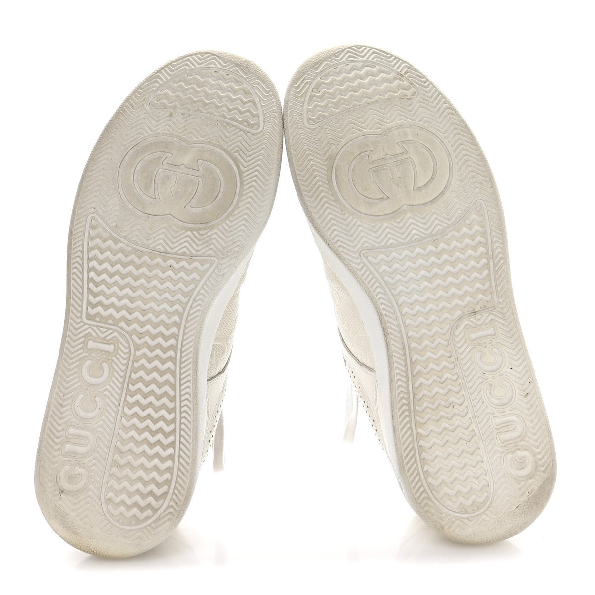 Gucci Calfskin Men's GG Tennis Interlocking G 55mm Sneakers 9.5 White