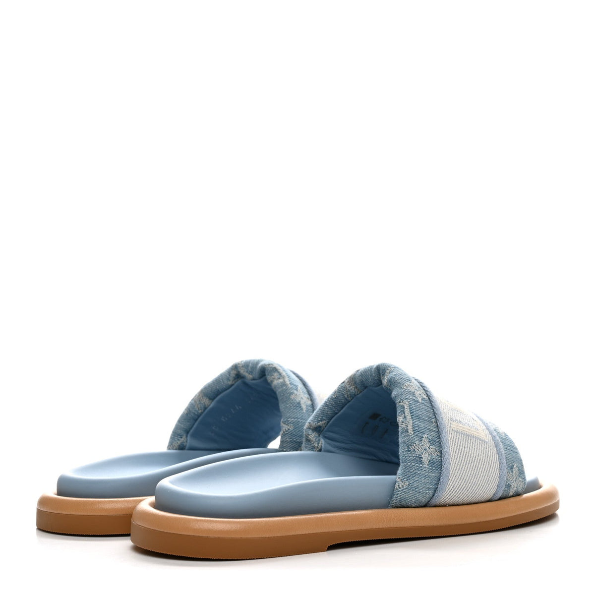 Louis Vuitton Denim Leather Women's LV Bliss Mules 36.5 Turquoise