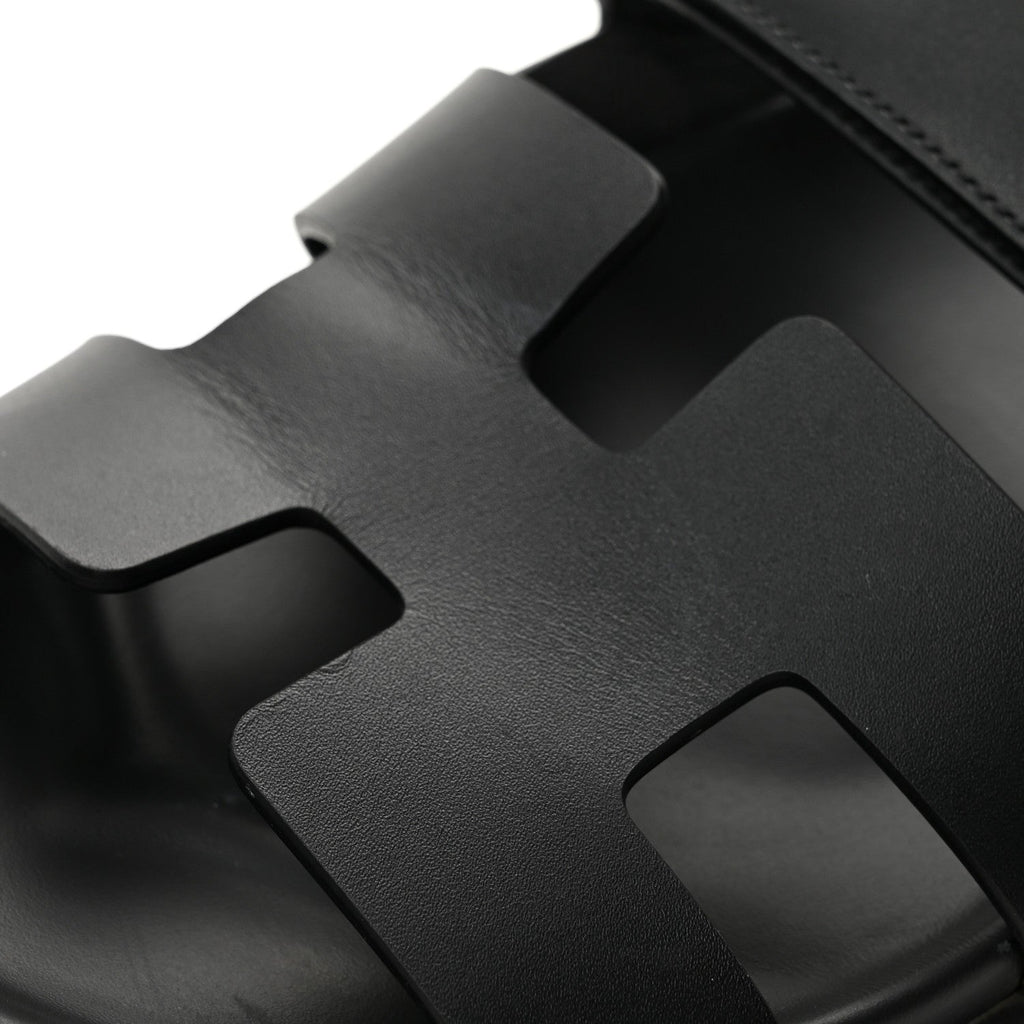 Hermès Calfskin Women's Chypre Sandals 37.5 Black
