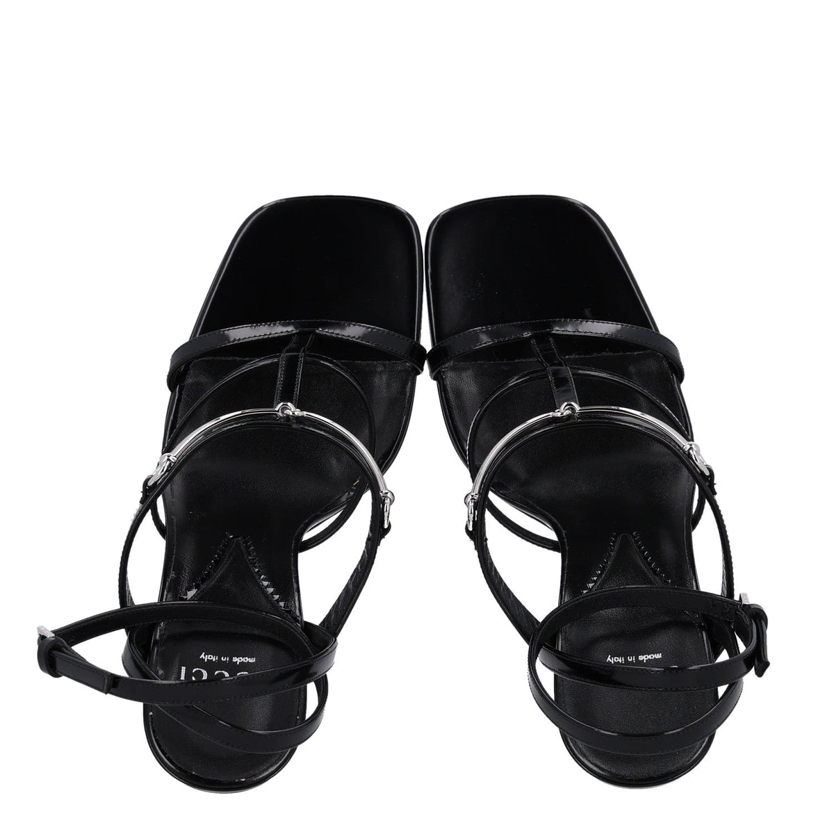 Gucci Nappa Women's Regent Strappy Horsebit Sandals 39.5 Black