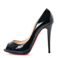 Christian Louboutin Patent Women's Lady Z 120 Pumps 39 Dark Blue