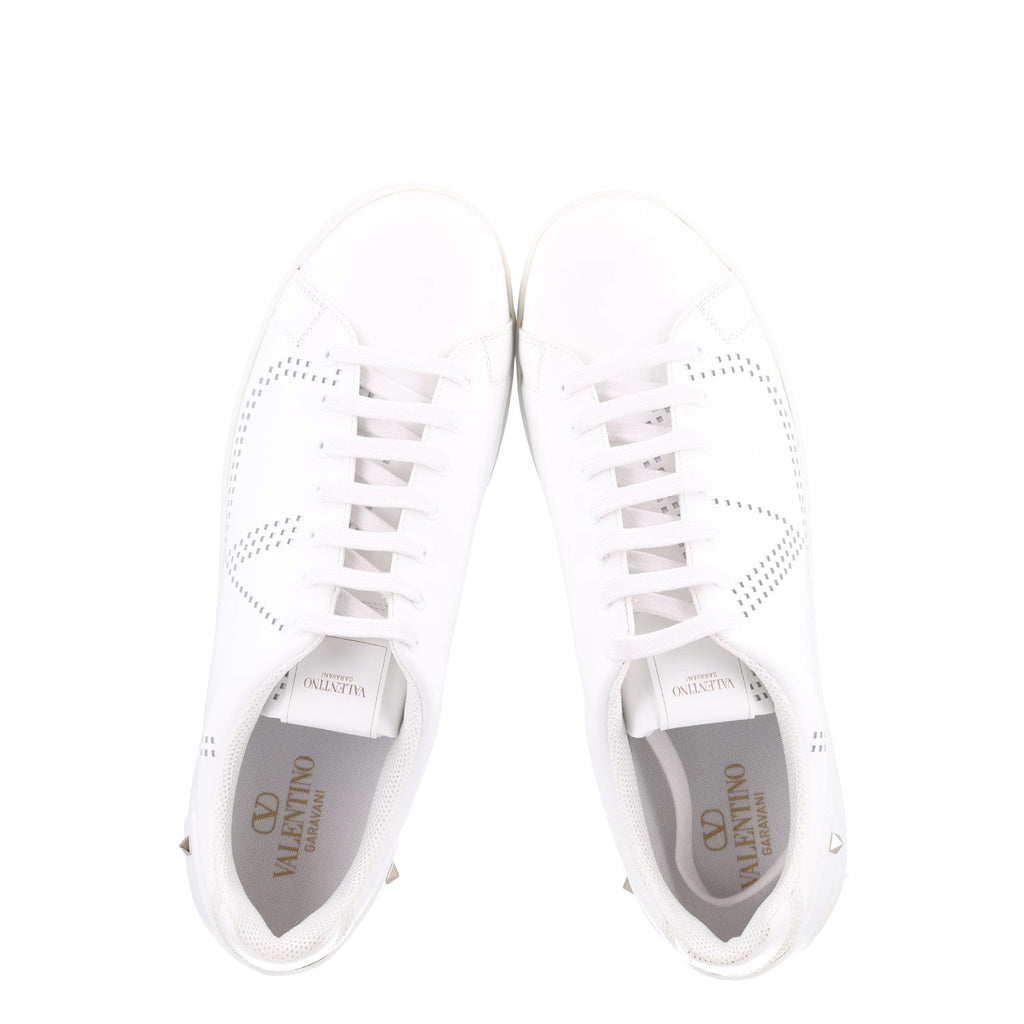 Valentino Garavani Calfskin Men's Backnet Sneakers 46 White
