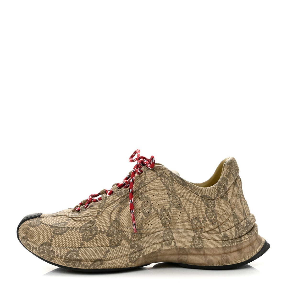 Gucci Plume Calfskin Men's Gucci Run Sneakers 6.5 Beige Ebony