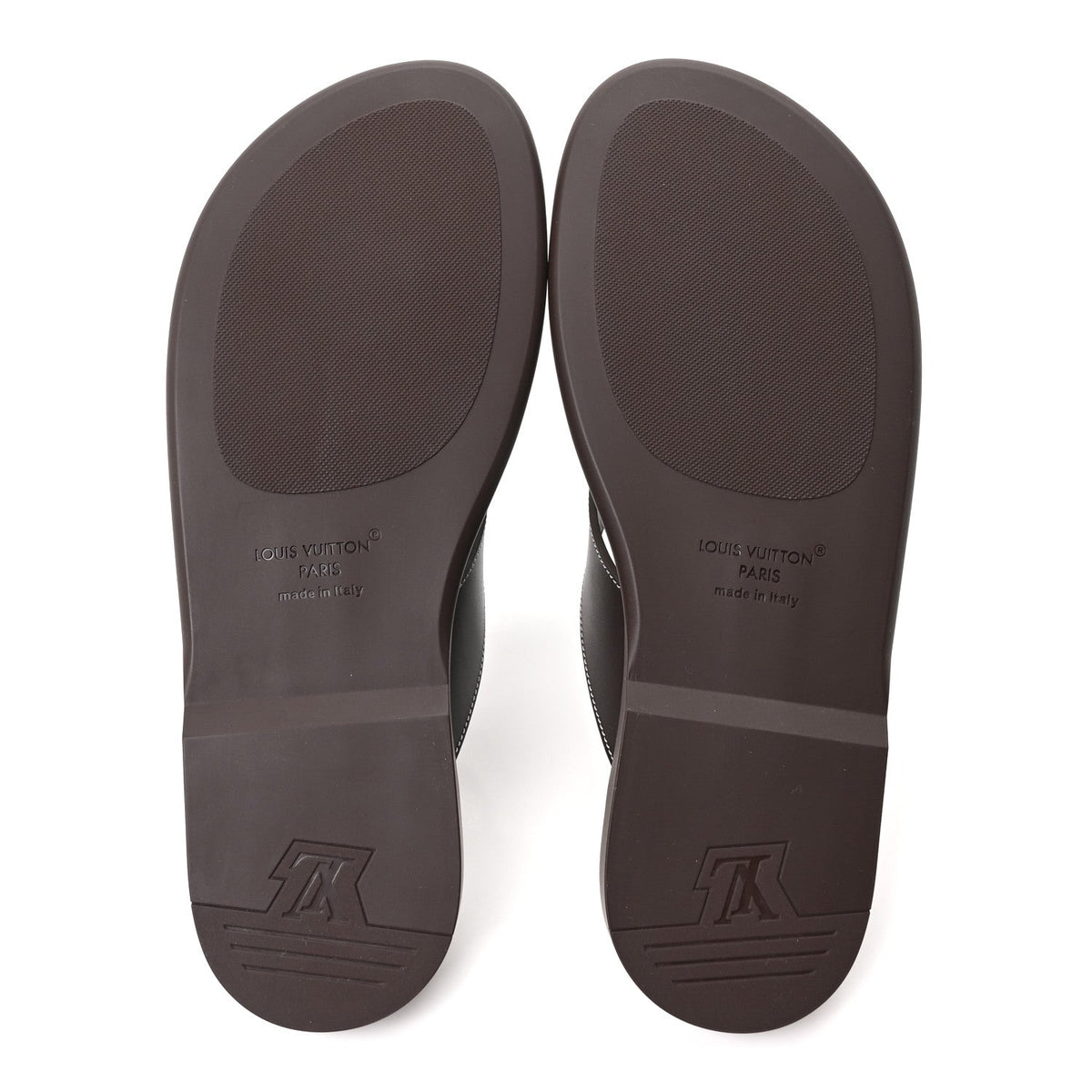 Louis Vuitton Supple Calfskin Men's LV Sunset Thong Sandals 8 Marron