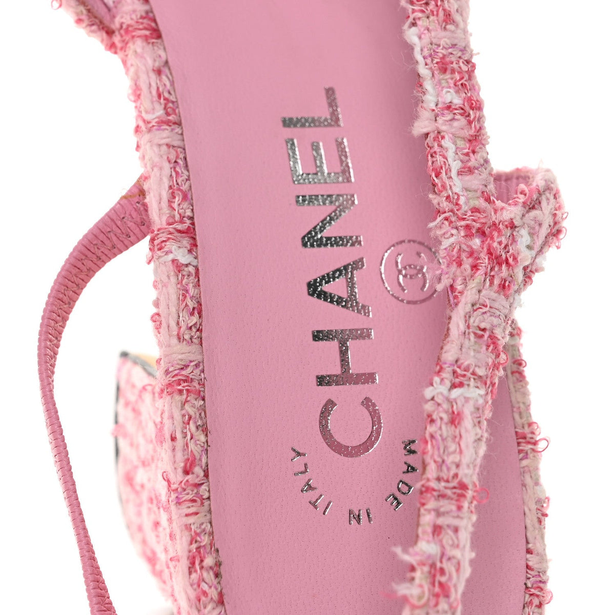 Chanel Tweed Grosgrain CC Women's Slingback Pumps
