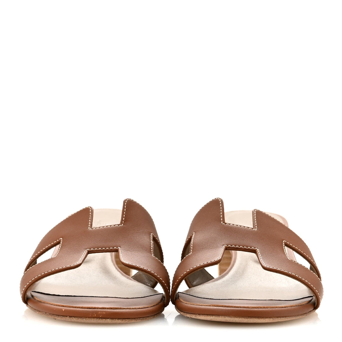 Hermes Calfskin Women's Oasis Sandals 39.5 Gold