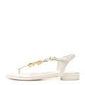 Lambskin CC Thong Sandals White