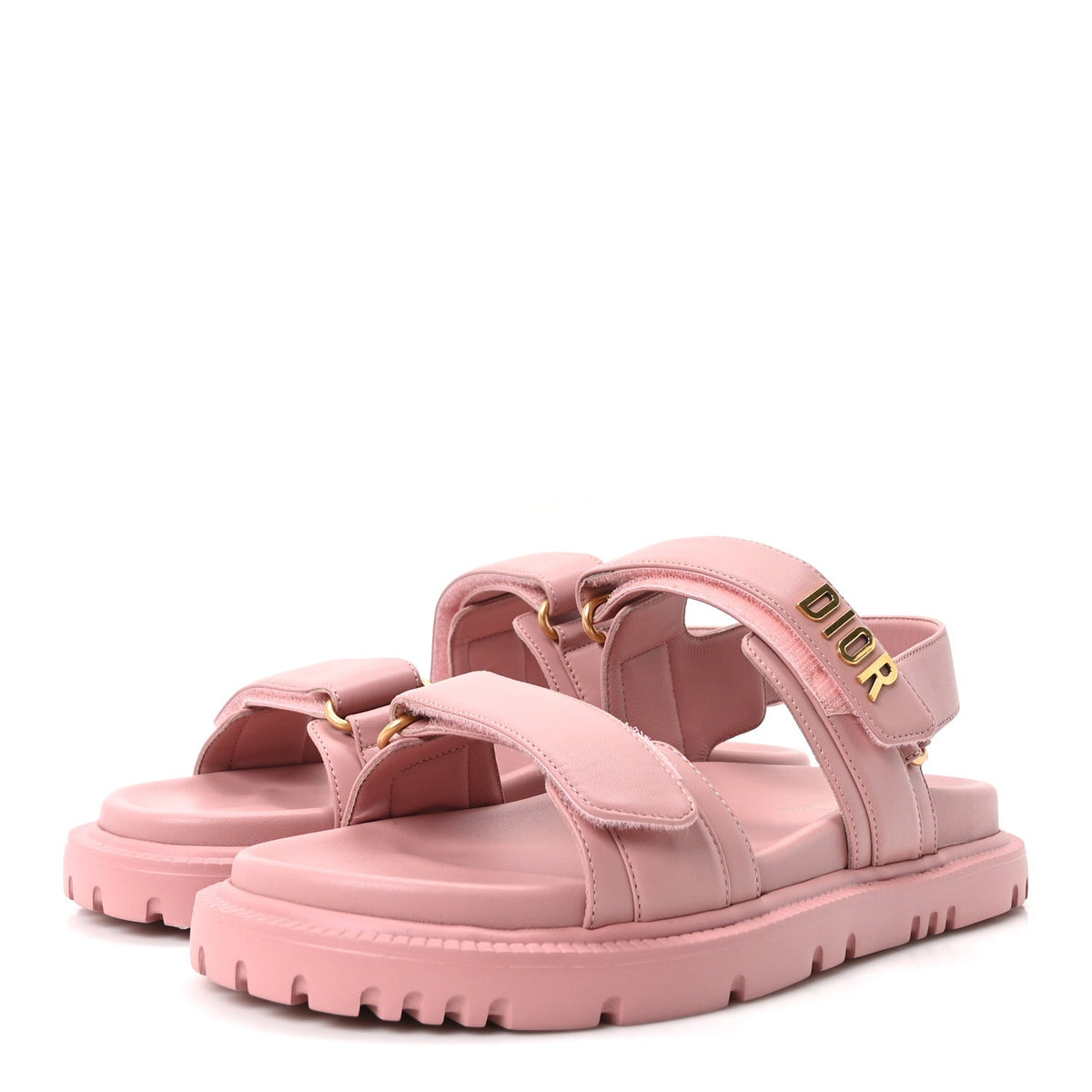 Christian Dior Lambskin Women's Dioract Sandals 39.5 Pink