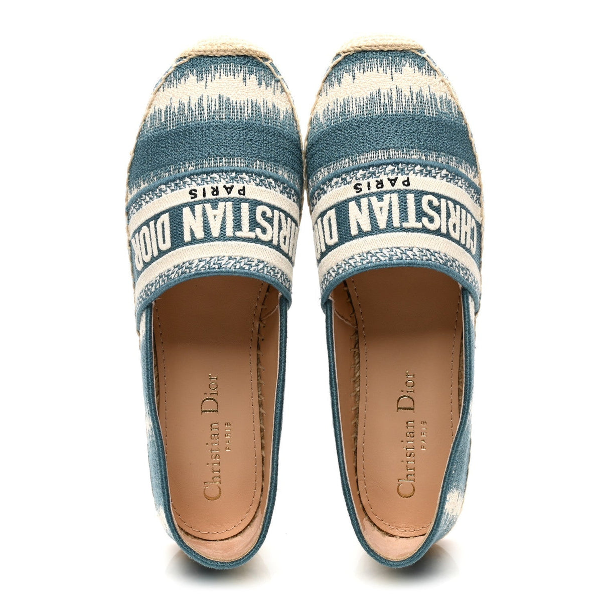 Christian Dior Cotton Women's Granville Espadrilles 37.5 Deep Ocean