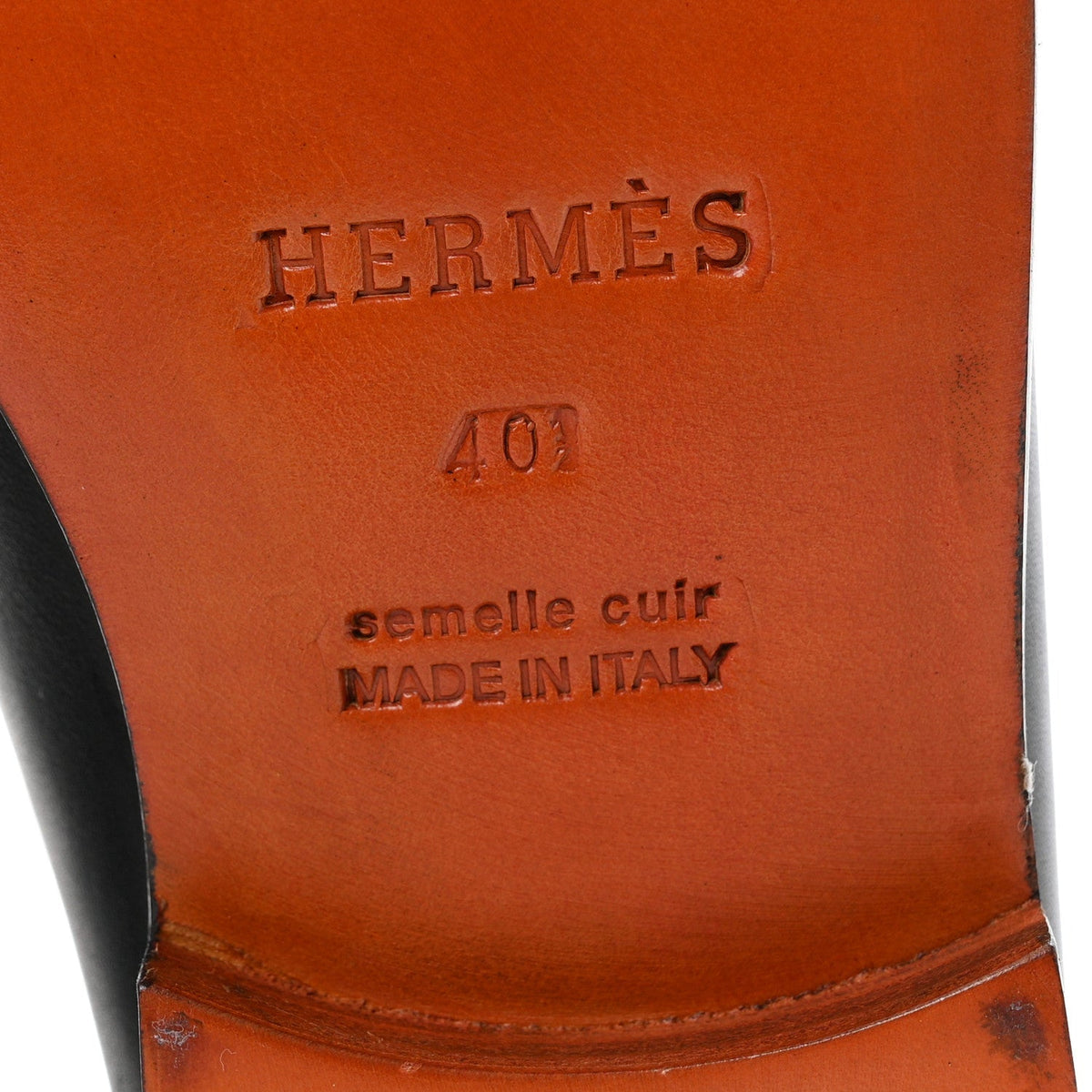 Hermes Calfskin Men's Kennedy Loafers 40.5 Black