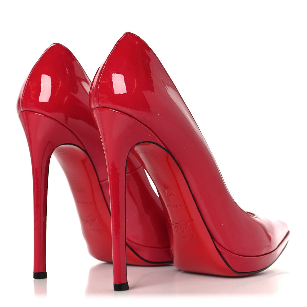 Christian Louboutin Patent Women's Pigalle Plato 120 Pumps 38.5 Hot Pink
