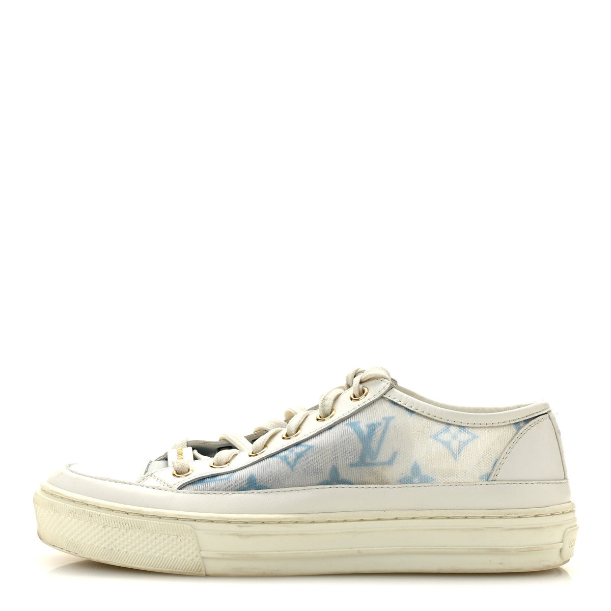 Technical Fabric Calfskin Monogram Stellar Sneakers Blue