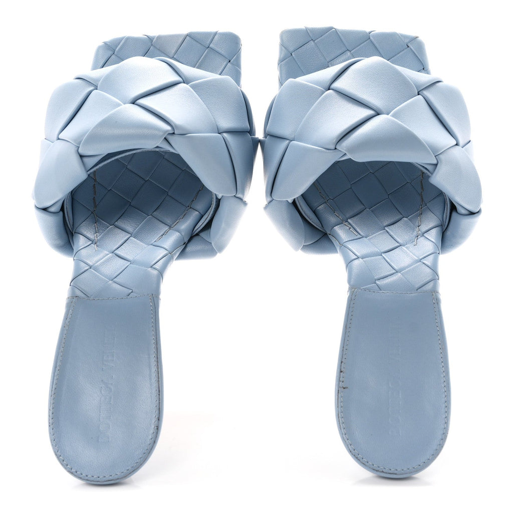 Bottega Veneta Nappa Maxi Intrecciato Women's Lido Mule Sandals 38 Ice