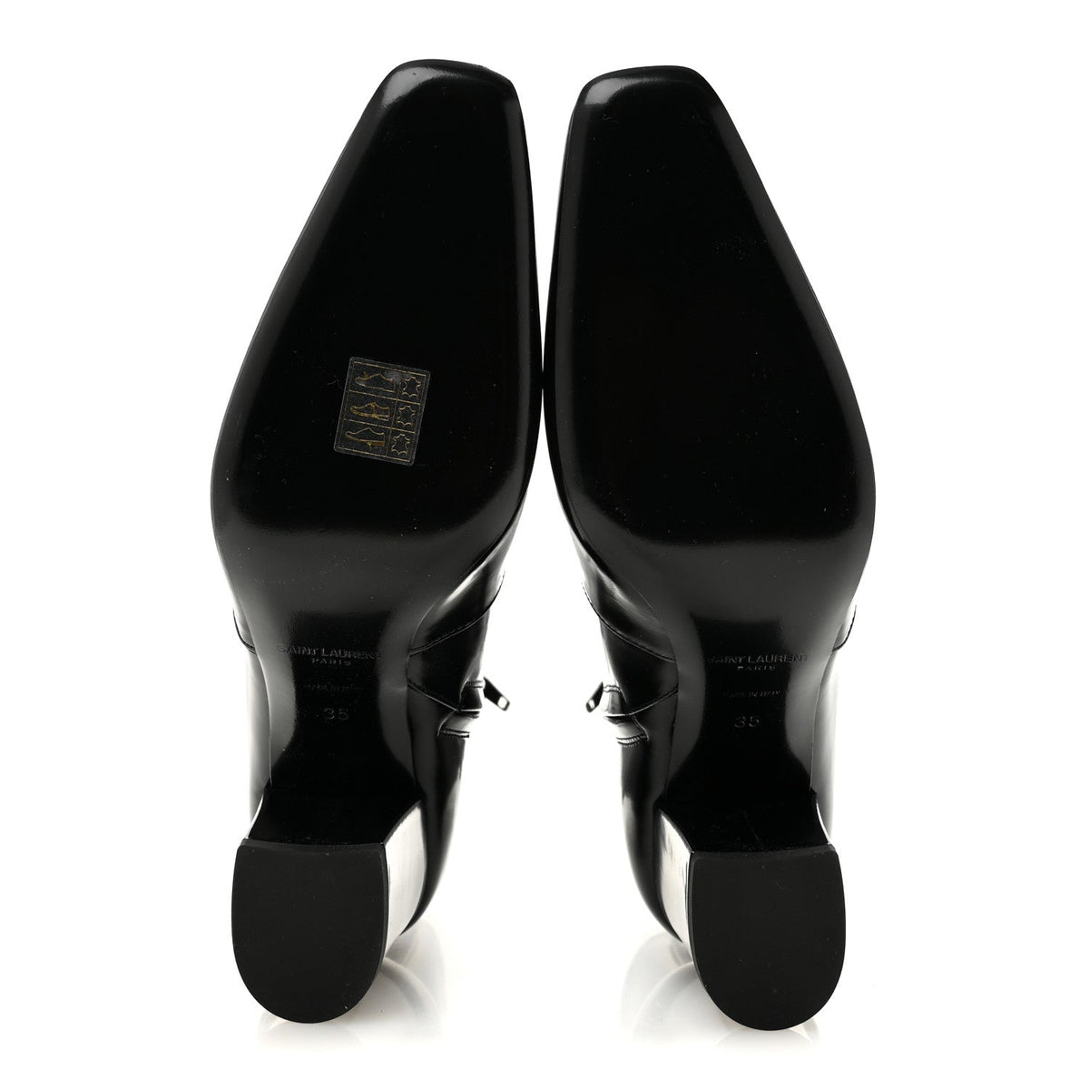 Saint Laurent Calfskin Women's Marilyn Betty 70 Ankle Zip Boots 35 Black