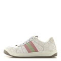 Gucci GG Monogram Canvas Women's Screener Sneakers 35.5 White Grey Pink