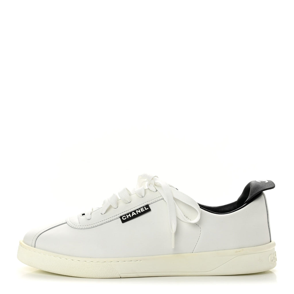 Chanel Calfskin CC Men's Sneakers White