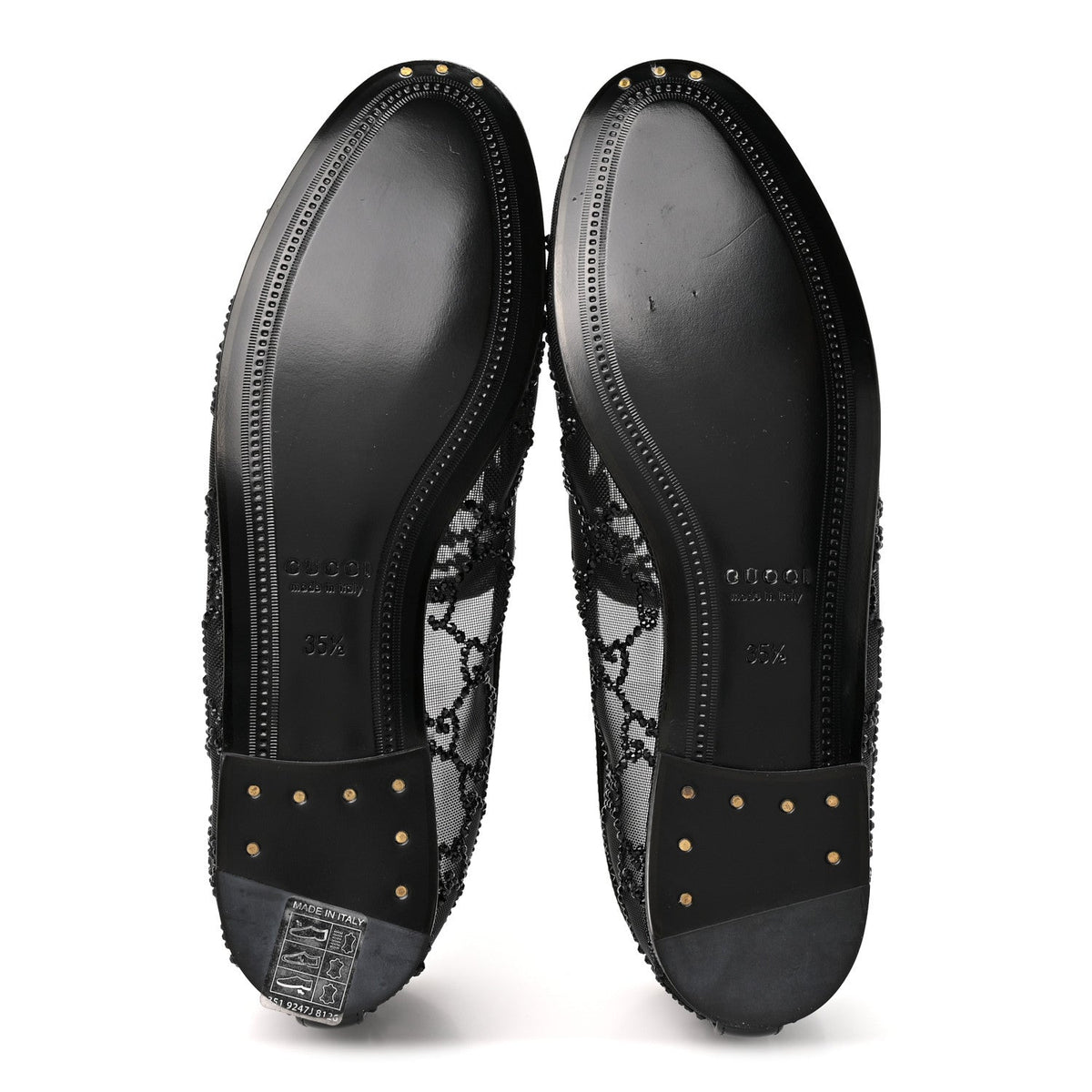 Gucci Tela Retino Kid Scamosciato Women's Jordaan Loafers 35.5 Black