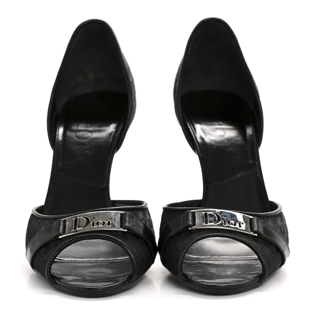 Christian Dior Canvas Monogram Women's Sandals 37.5 Black