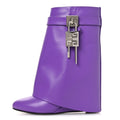 Givenchy Calfskin Women's Shark Lock Ankle Boots 35 Ultraviolet