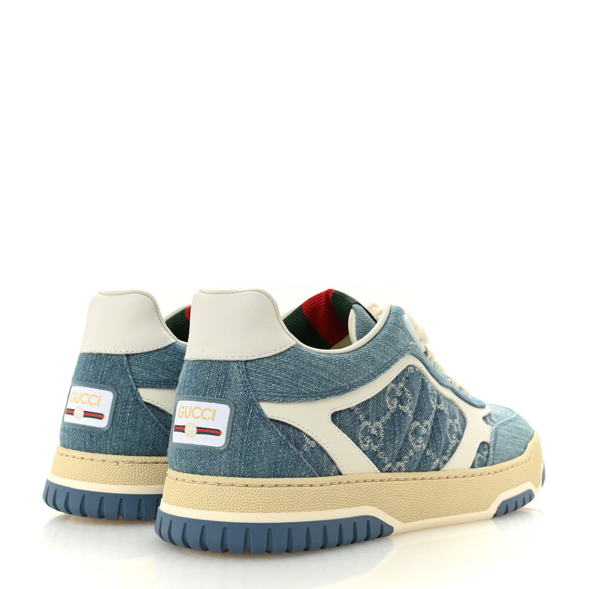 Gucci Denim Women's Re-Web Sneakers 40 Light Blue