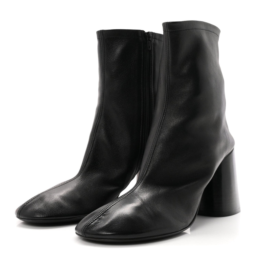 Balenciaga Sheepskin Women's Glove 80mm Ankle Boots 37.5 Black