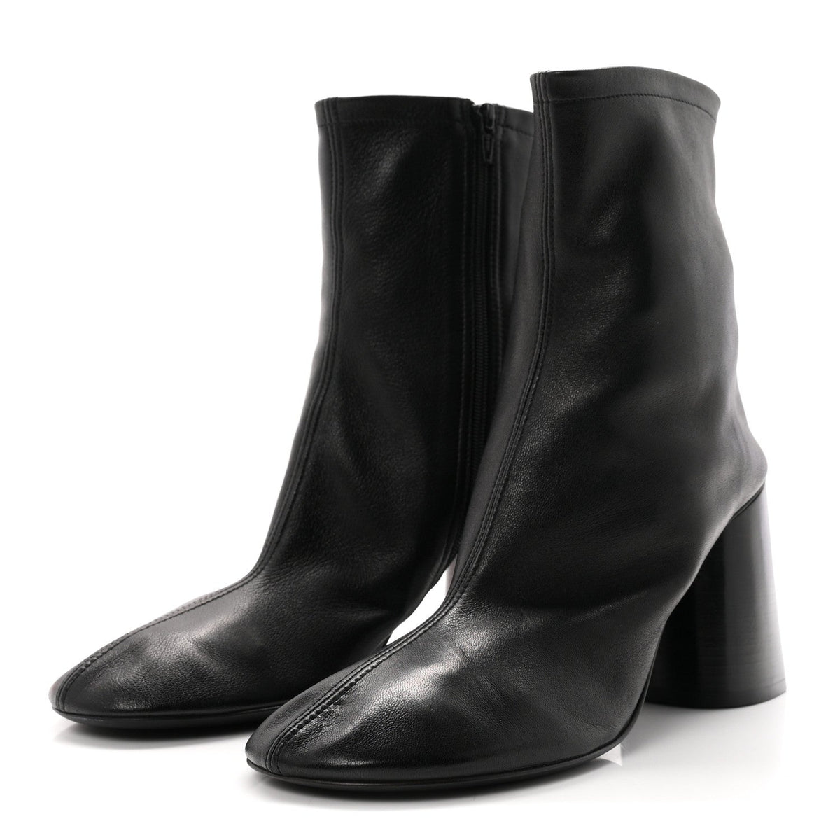 Balenciaga Sheepskin Women's Glove 80mm Ankle Boots 37.5 Black