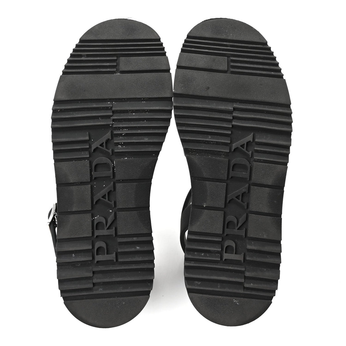 Prada Foam Rubber Women's Soft Cage Triangle Logo Sandals 39 Black